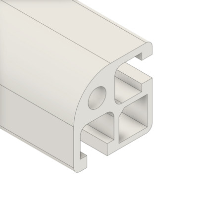 MODULAR SOLUTIONS EXTRUDED PROFILE<br>32MM X 32MM ROUND CORNER, CUT TO THE LENGTH OF 1000 MM